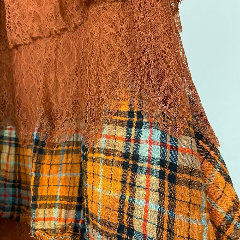 Free People County Fair Lace Maxi Skirt - Brown Combo - Size 6 - Picture 5 of 11